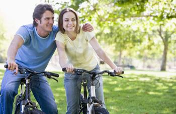Royalty Free Photo of a Couple on Bikes
