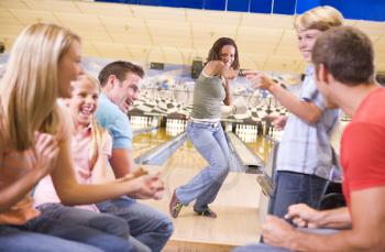 Royalty Free Photo of Friends Bowling