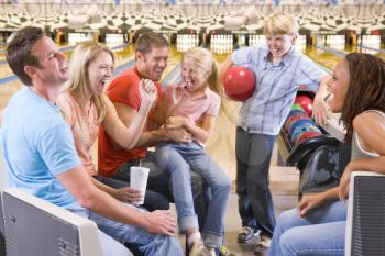 Royalty Free Photo of a Group Bowling