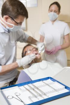 Royalty Free Photo of a Patient in a Dentist's Office