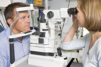 Royalty Free Photo of a Man Having an Eye Exam