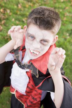 Royalty Free Photo of a Little Boy in a Vampire Costume