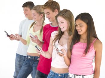 Royalty Free Photo of Kids With Cellphones