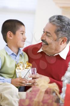 Royalty Free Photo of a Boy With His Grandfather