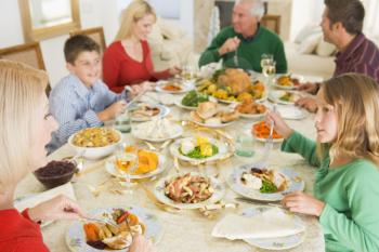 Royalty Free Photo of a Family at Christmas Dinner