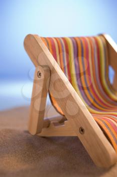 Royalty Free Photo of a Deck Chair on Sand