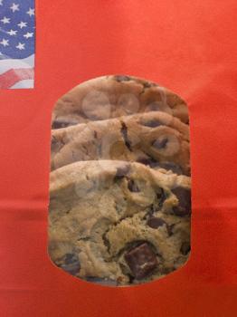 Royalty Free Photo of a Bag of Chocolate Chip Cookies