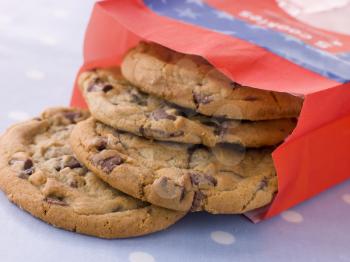 Royalty Free Photo of a Bag of Chocolate Chip Cookies
