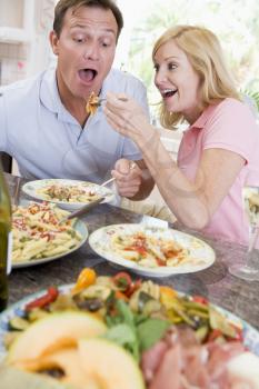 Royalty Free Photo of a Couple Enjoying a Meal