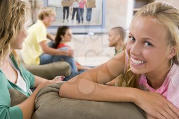 Royalty Free Photo of Teens Watching Television