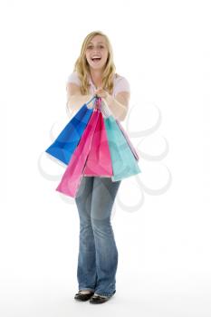 Royalty Free Photo of a Girl With Shopping Bags