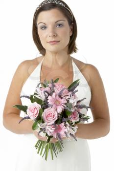 Royalty Free Photo of a Bride With Her Bouquet