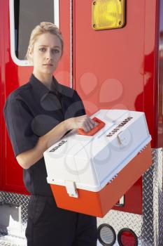 Royalty Free Photo of a Paramedic With a Medical Kit