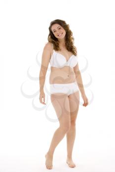 Royalty Free Photo of a Woman in Her Underwear