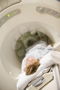 Royalty Free Photo of a Person Having a CAT Scan