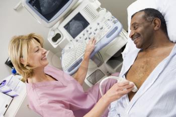 Royalty Free Photo of a Man Having an Ultrasound