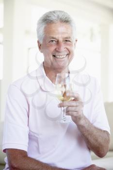 Royalty Free Photo of a Man With a Glass of Wine
