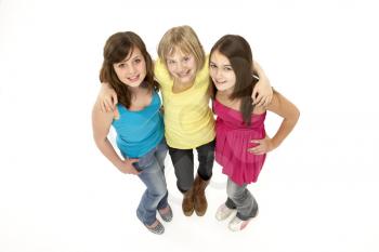 Royalty Free Photo of a Group of Three Young Girls