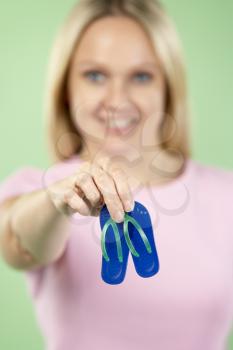 Royalty Free Photo of a Woman With Sandals