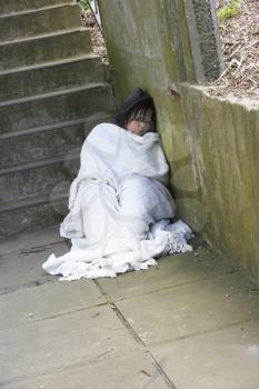 Royalty Free Photo of a Homeless Girl