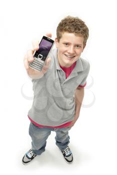 Royalty Free Photo of a Boy With a Phone