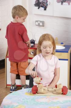 Royalty Free Photo of Children Playing at Preschool