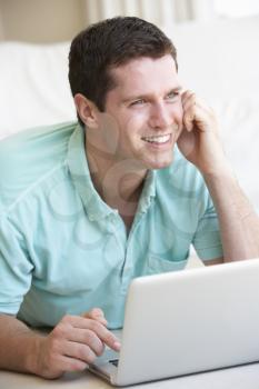 Young man on his laptop computer