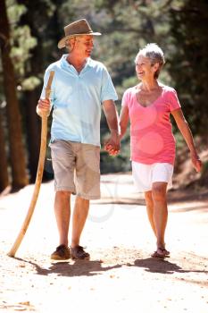 Senior couple on country walk