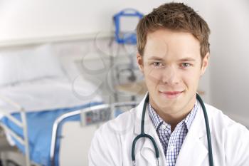 Portrait American student doctor on hospital ward