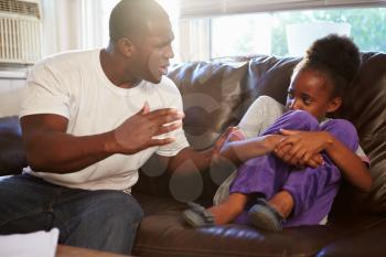 Father Being Physically Abusive Towards Daughter At Home
