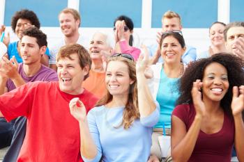 Spectators Cheering At Outdoor Sports Event