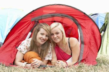 Young friends on camping trip