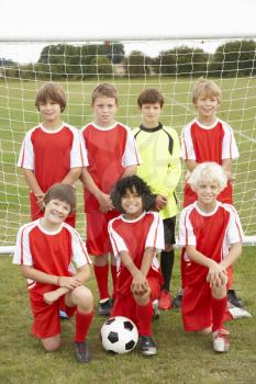 Junior football team portrait