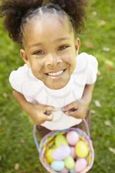Young  girl with Easter eggs