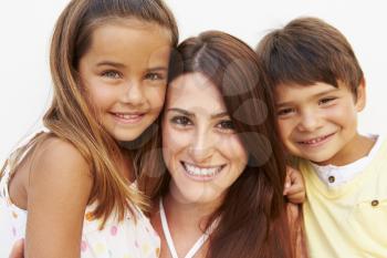 Portrait Of Hispanic Mother With Children