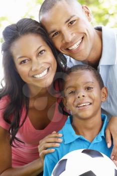 Close Up Portrait Of Young African American Family 