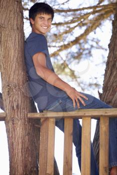 Teenage Boy In Treehouse