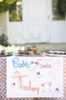Table Laid Out For Bake Sale