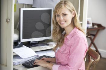 Woman Working In Home Office