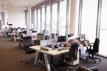 Open plan office interior without people
