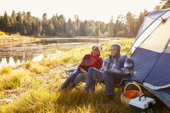 Senior Couple On Autumn Camping Trip