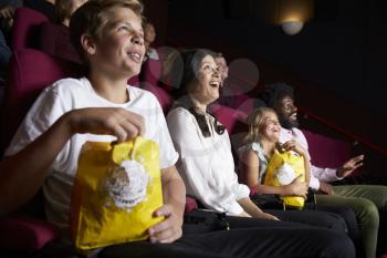Audience In Cinema Watching Comedy Film