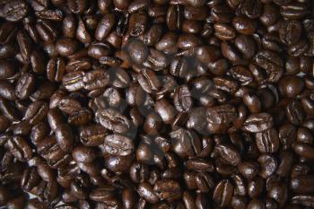 Roasted coffee beans, full frame, close up