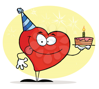 Royalty Free Clipart Image of a Birthday Heart