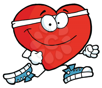 Royalty Free Clipart Image of a Jogging Heart