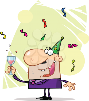 Royalty Free Clipart Image of a Man at a Party