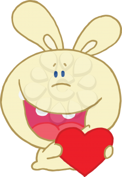 Royalty Free Clipart Image of a Rabbit With a Heart