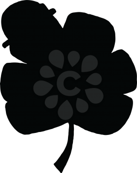 Royalty Free Clipart Image of a Shamrock Silhouette Wearing a Hat