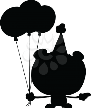 Royalty Free Clipart Image of a Bear With Balloons