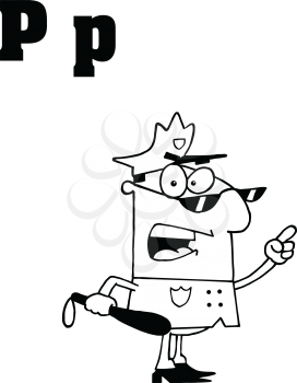 Royalty Free Clipart Image of P is for Policeman